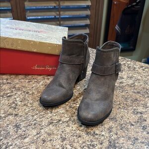 American Rag Brown Ankle Booties with Suede Finish